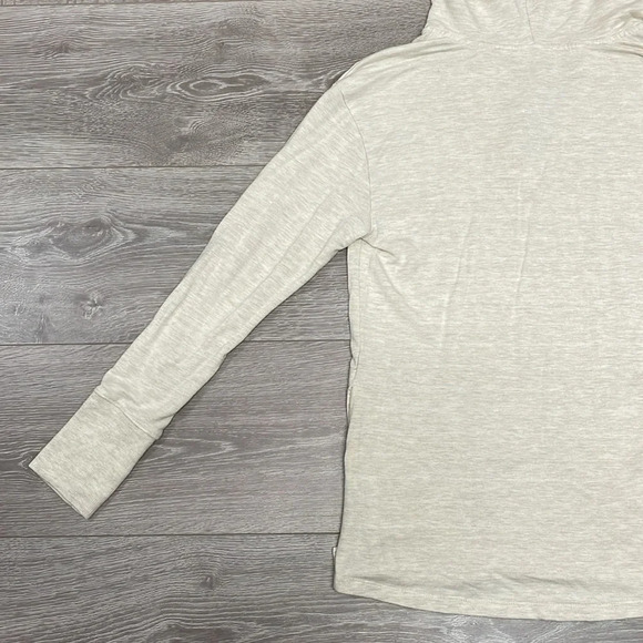 Athleta Studio Split Neck Hoodie Oatmeal Heather S - Picture 15 of 16